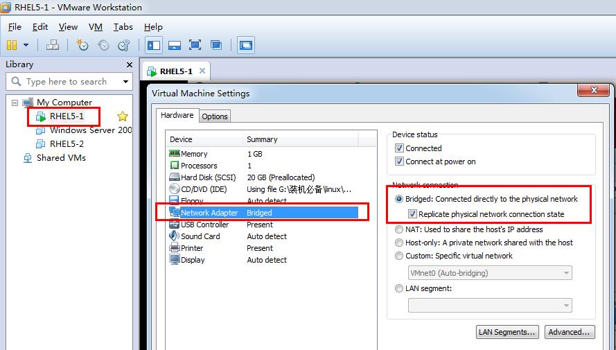 Linux网络设置为桥接模式