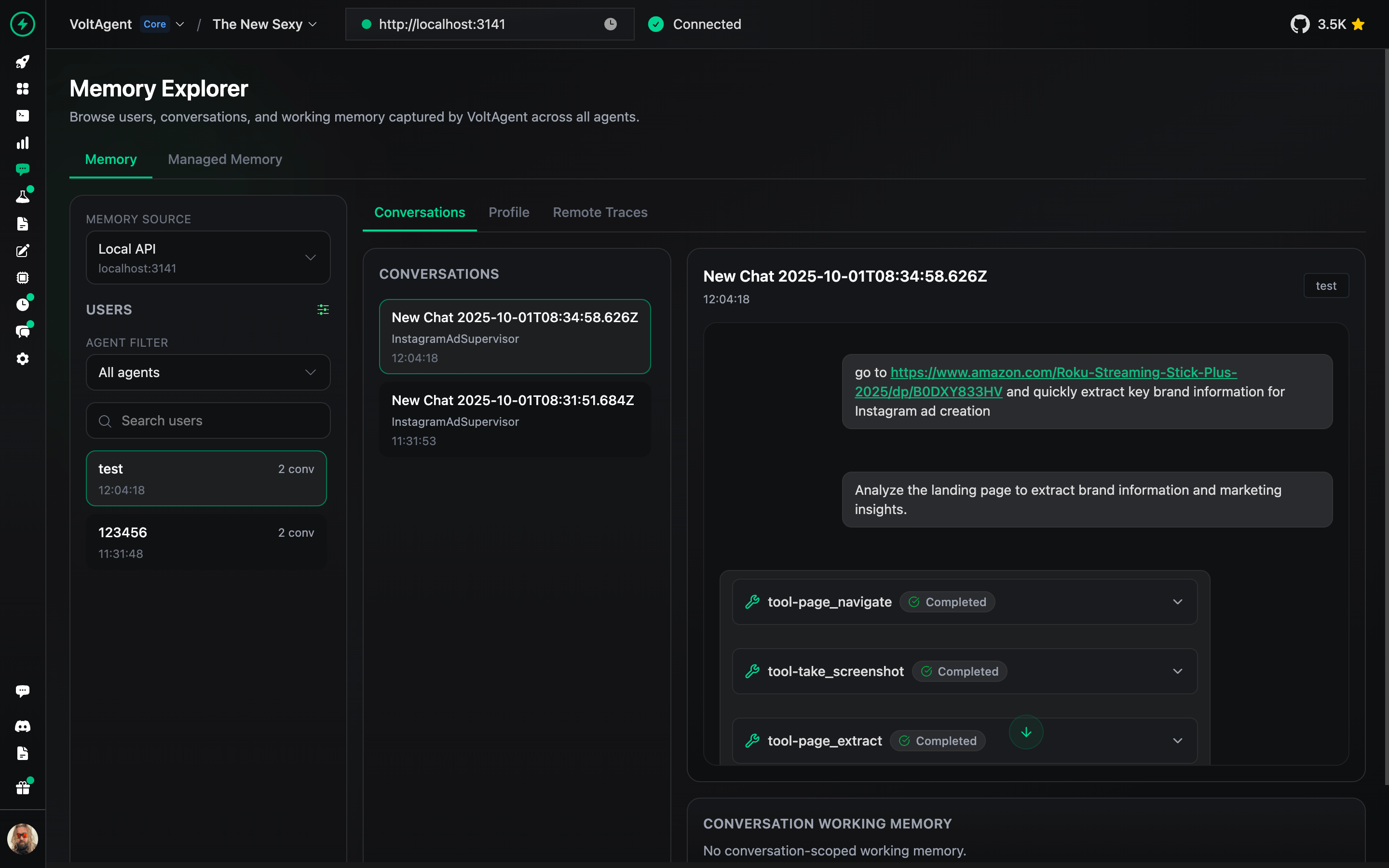VoltOps Memory Overview