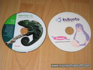 CDs of various Linux distributions.