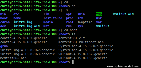 Screenshot example of command-line Linux terminal.