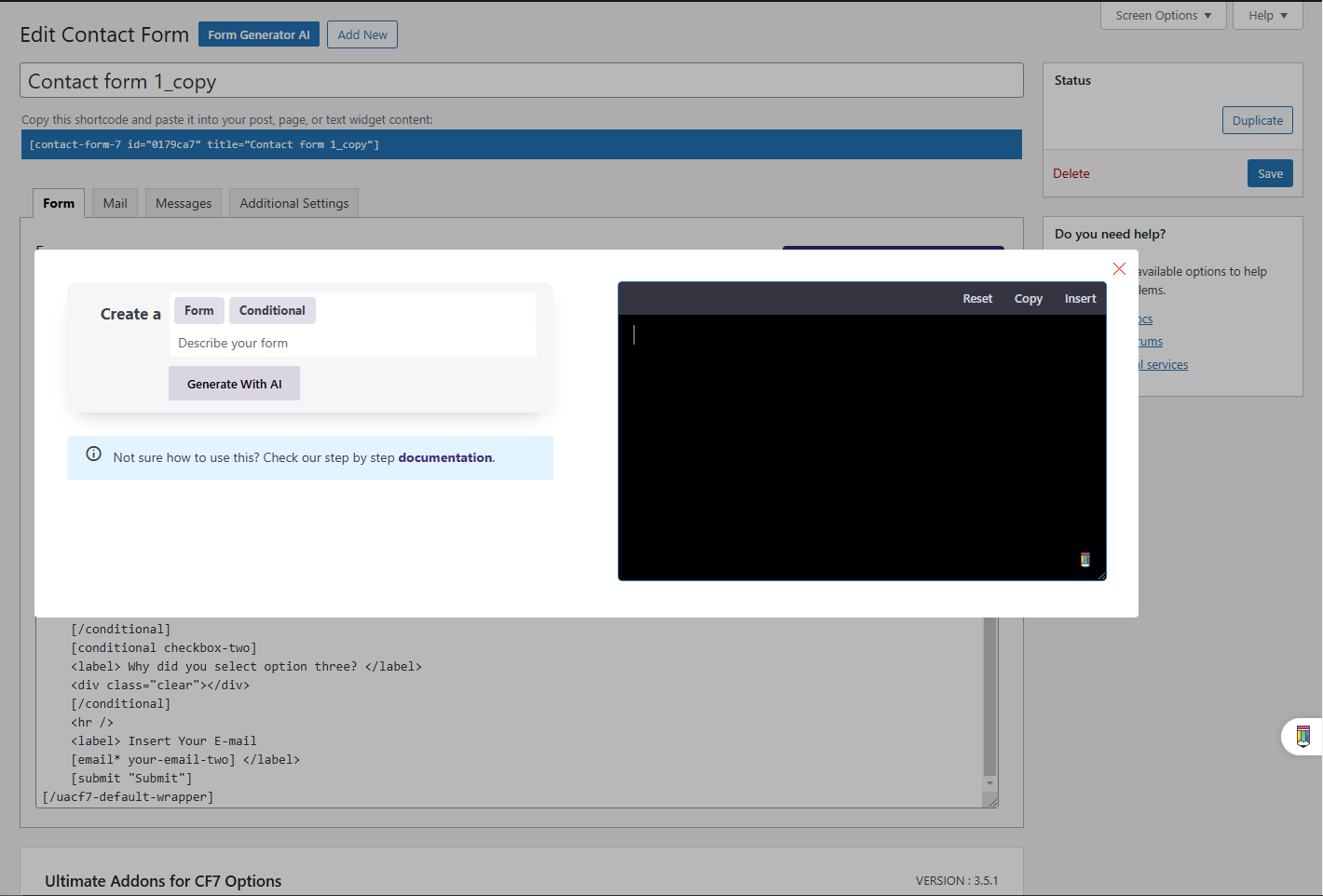 Screenshot 2 | Ultra Addons for Contact Form 7