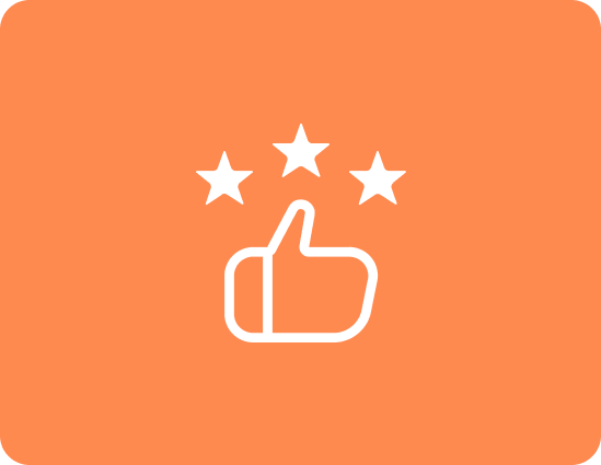 thumbs up icon on orange background