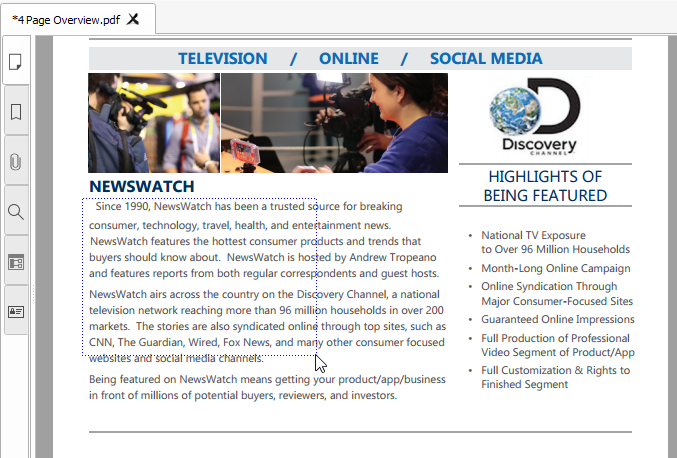 Select multiple objects in Master PDF Editor