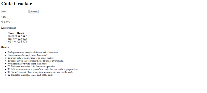 Code Cracker Game In JavaScript