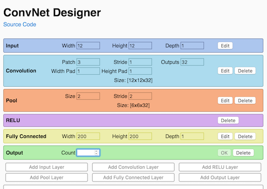 Convnet Designer layer inputs
