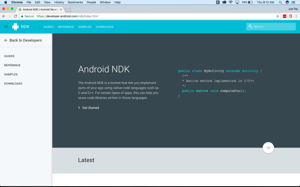 Android NDK used in App Assignment Development