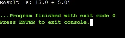 Add Two Complex Numbers Using Java Output