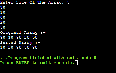 Main Function Output