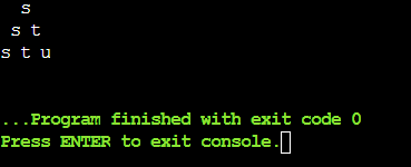 Increasing Character In Triangle Pattern