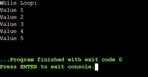 Output5- While Loop