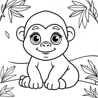 Cute Baby Gorilla Coloring Page 1231-983