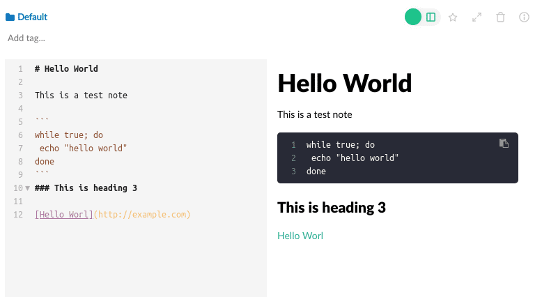 boostnote write content using markdown