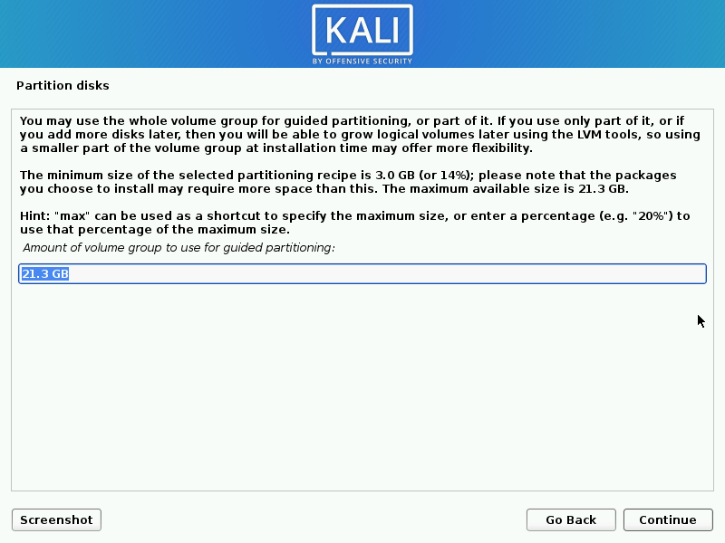 install kali linux complete steps 16