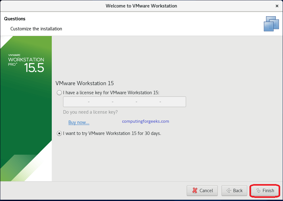 vmware enter key 9
