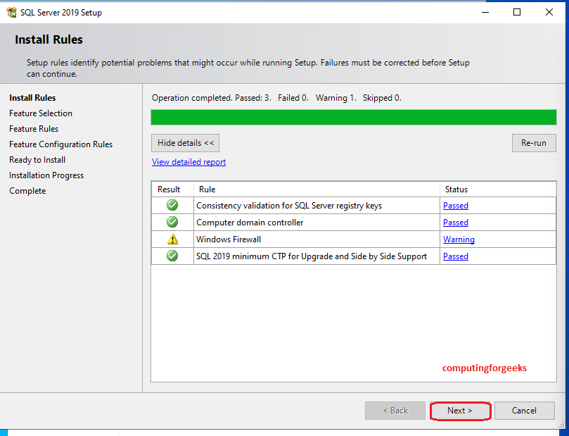 sqlserver2019 install rules 12