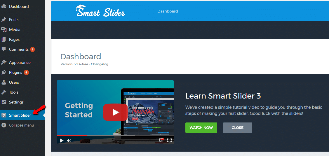Smart Slider review homepage of plugin