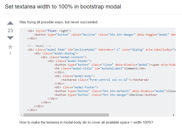 Establish Textarea width to 100% in Bootstrap modal