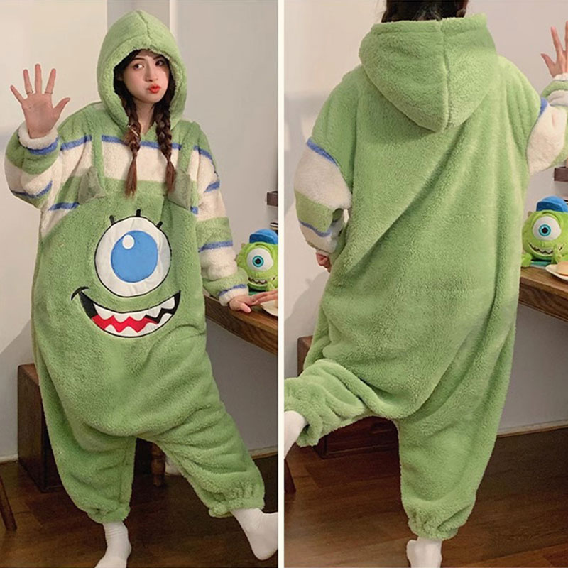 モンスターズ・インク　マイク　着る毛布　カワイイ風　緑色　ふうわふ　寝巻き