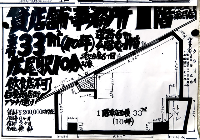 間取り図の特殊な形にもめげず、余白を使い切るぞ！という気概が感じられる。「3」だけなんかかわいらしい（でもやっぱり太いけど）。