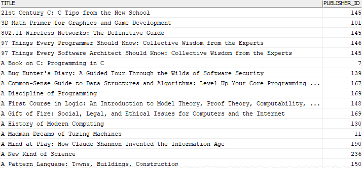 Db2 NOT IN example