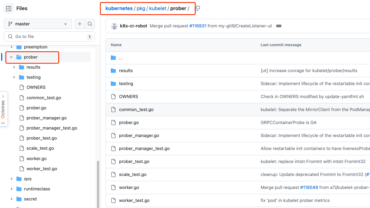 探针源代码目录