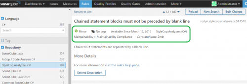 Remediation information available in SonarQube