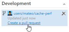 Create a pull request from the Development section