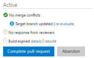 Build policy expiration message and rebuild option