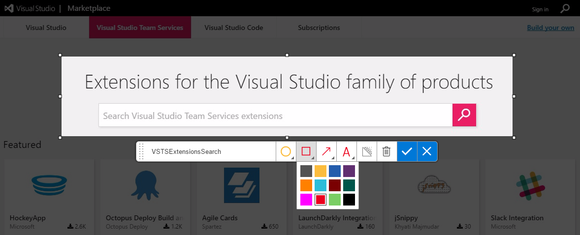 Test & Feedback - Annotated Screenshot