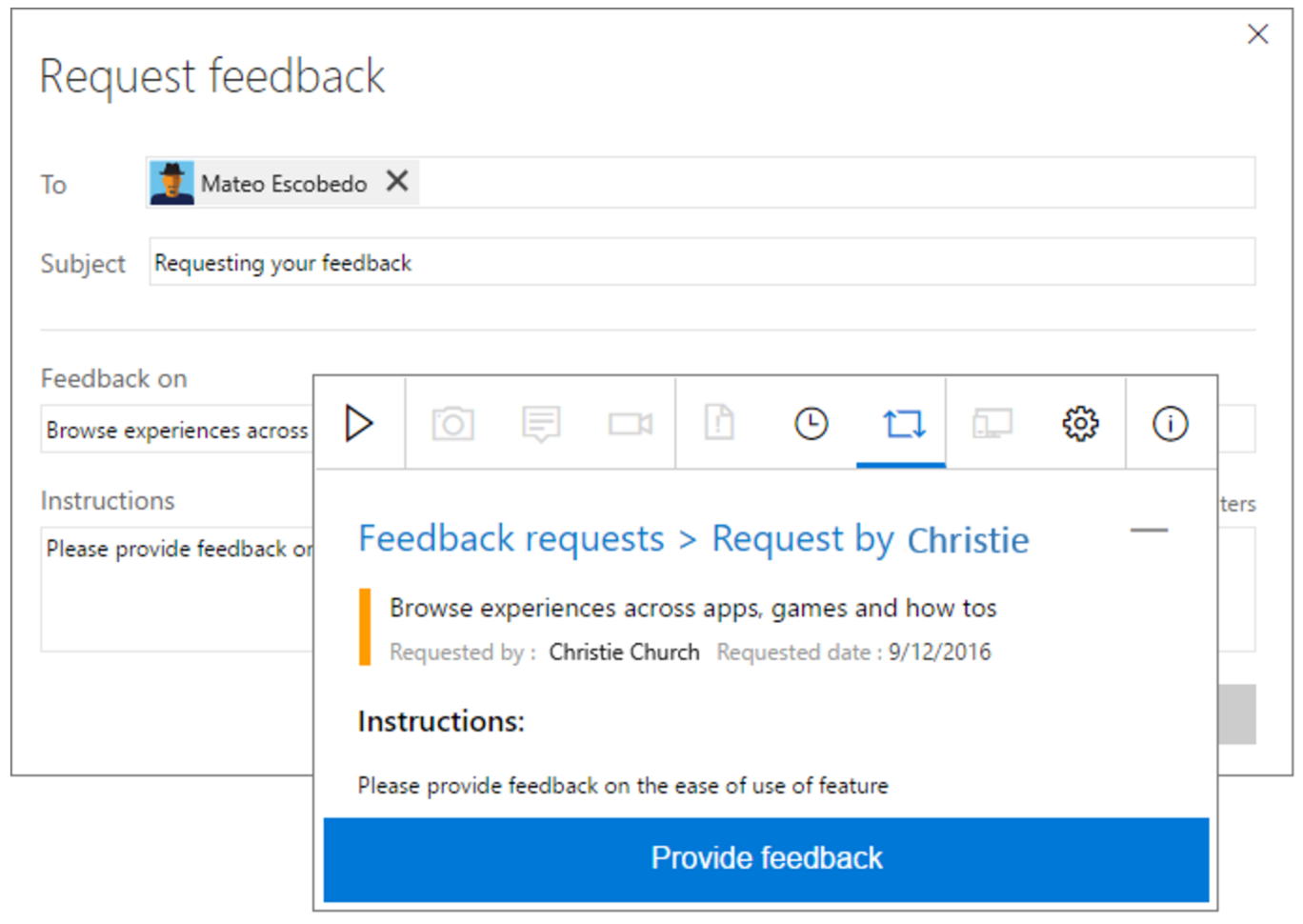 E2E feedback flow