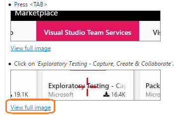 Test & Feedback - Image action log view in work item