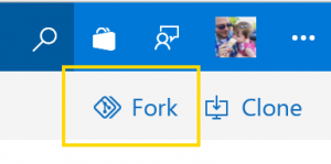 Fork button next to clone button