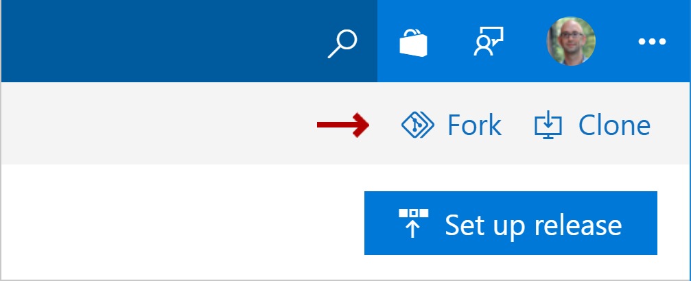 Screenshot: Fork Prompt in VSTS