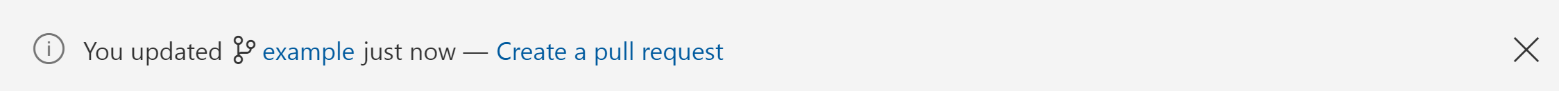 Screenshot: VSTS Suggesting a Pull Request