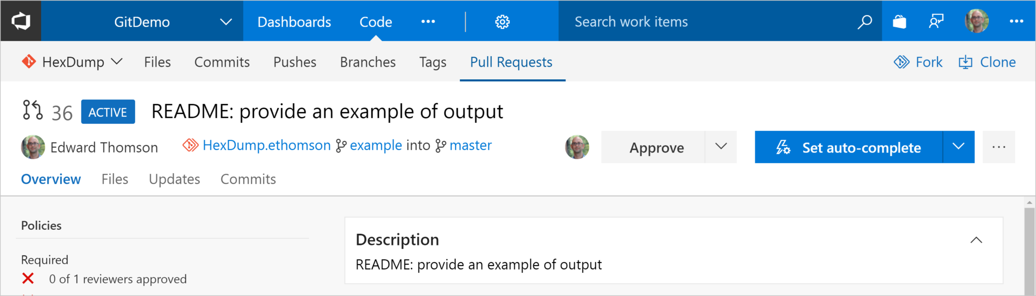 Screenshot: Open VSTS Pull Request Across Forks