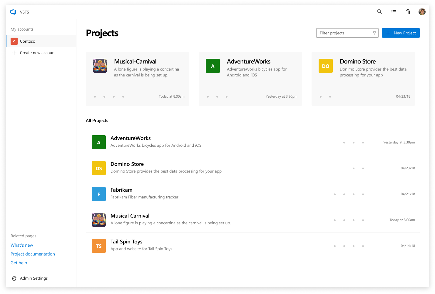 new account homepage