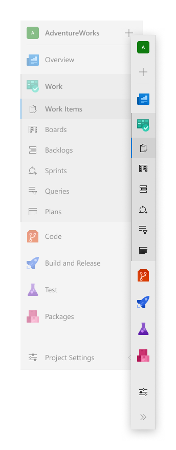 left navigation menu