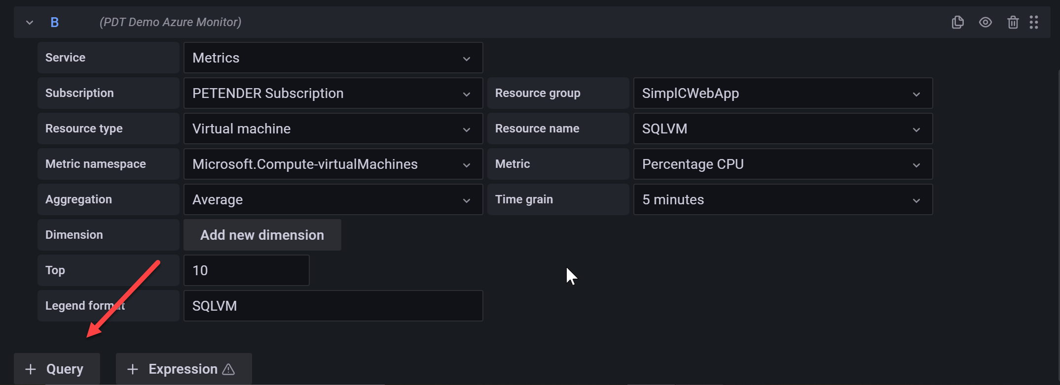 Percentage CPU for a VM