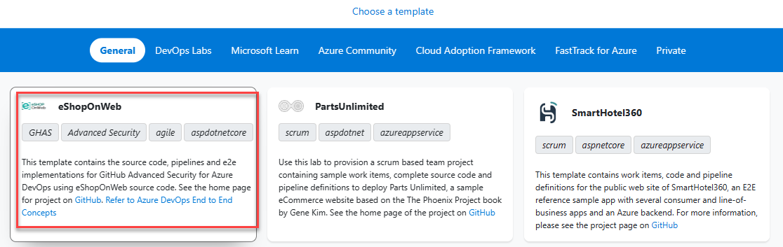 eShopOnWeb template
