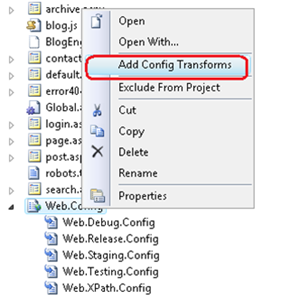 Add Config Transforms