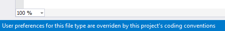Visual Studio status bar