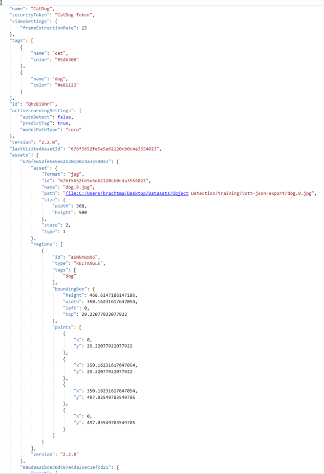 VoTT JSON example