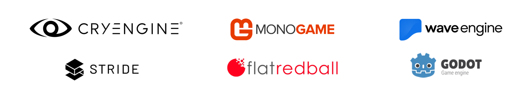 logos of some popular .NET game engines