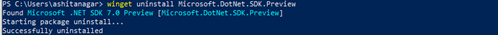 .NET Uninstall Screenshot