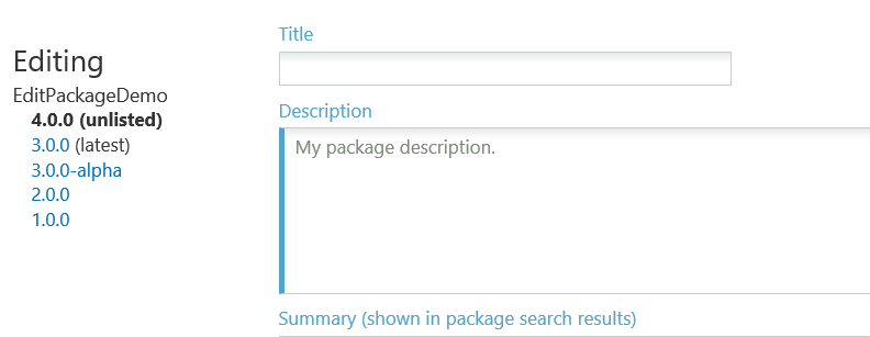 Edit Package Versions