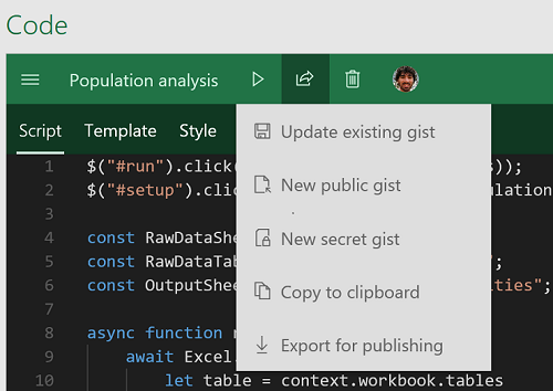 Option for “update existing gist”