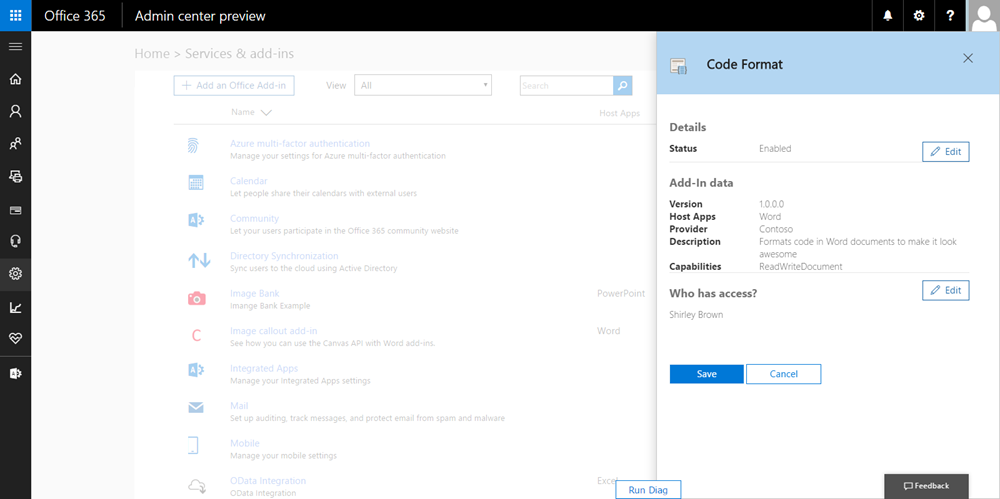 Office Add-in Deployment Management