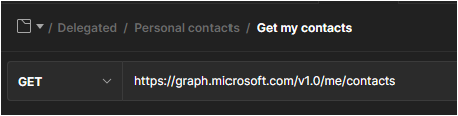 A screenshot of the Postman request method and URL
