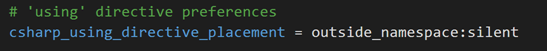 New Editorconfig rule for requiring or preventing usings inside namespaces