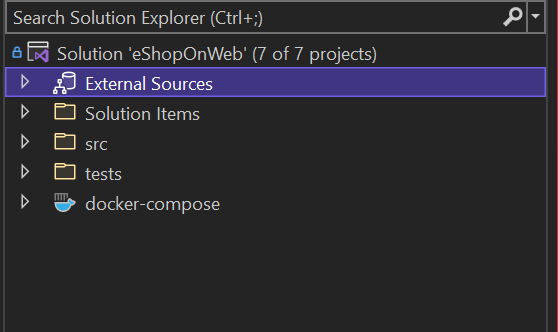 In debug mode – collapsed state External Sources Node 
